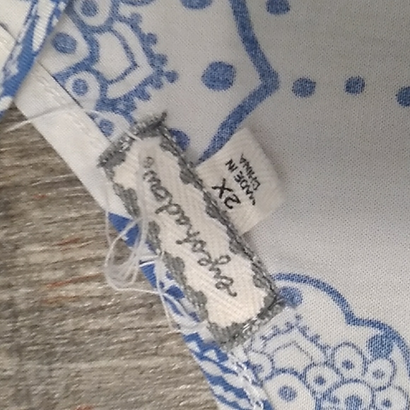 Blue and white cold shoulder top - Picture 5 of 5